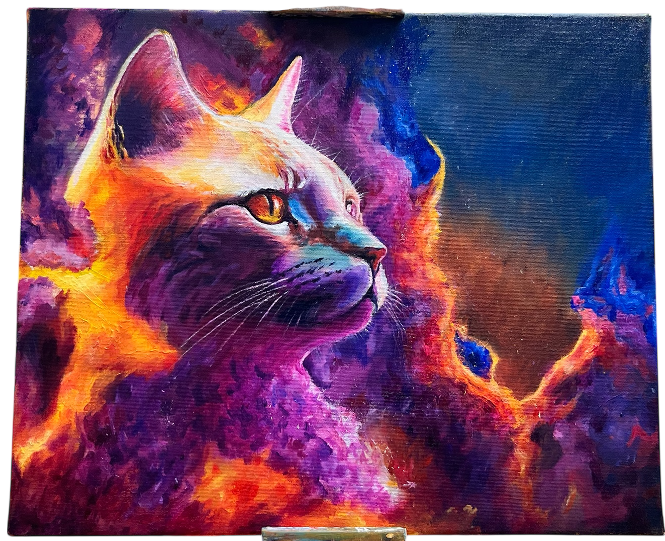 An oil painting of a cat